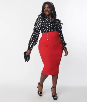 Plus Size Red Sailor High Waist Sierra Skirt