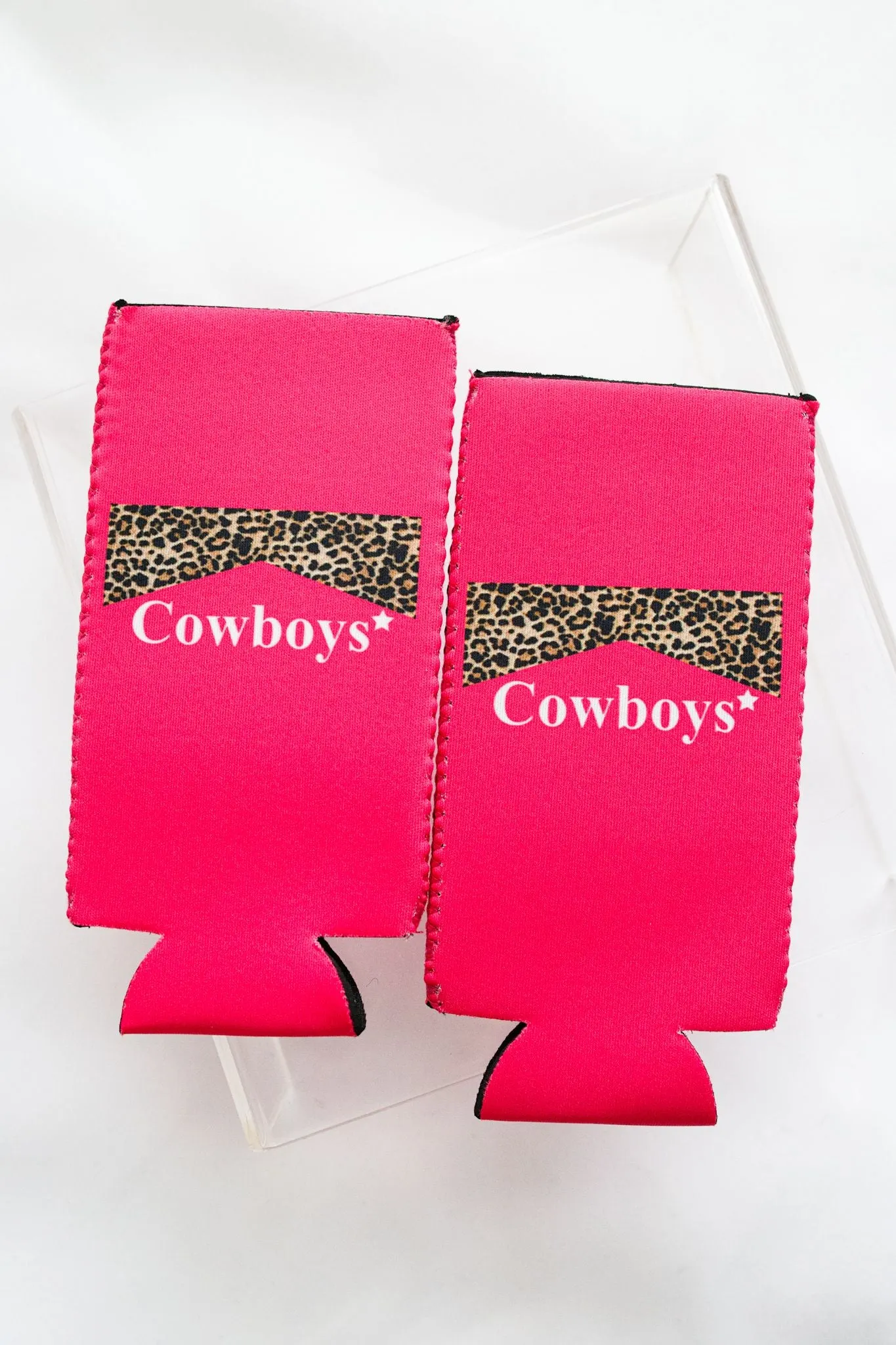 Tall 2-Pack Pink Cowboys + Cowgirls Coozie