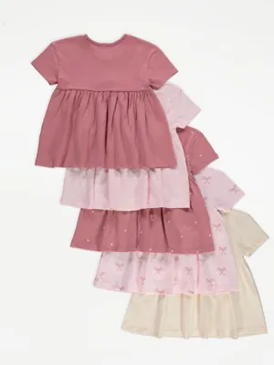 5-Pack Kids' Pink Ballerina Peplum Tops | George at ASDA