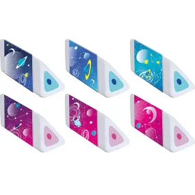 Cosmic Erasers Maped Pink/Blue Triangular 6 Pack