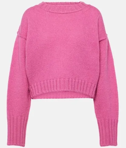 MaxMara Wool Street Style Long Sleeves Logo V-neck & Crew neck