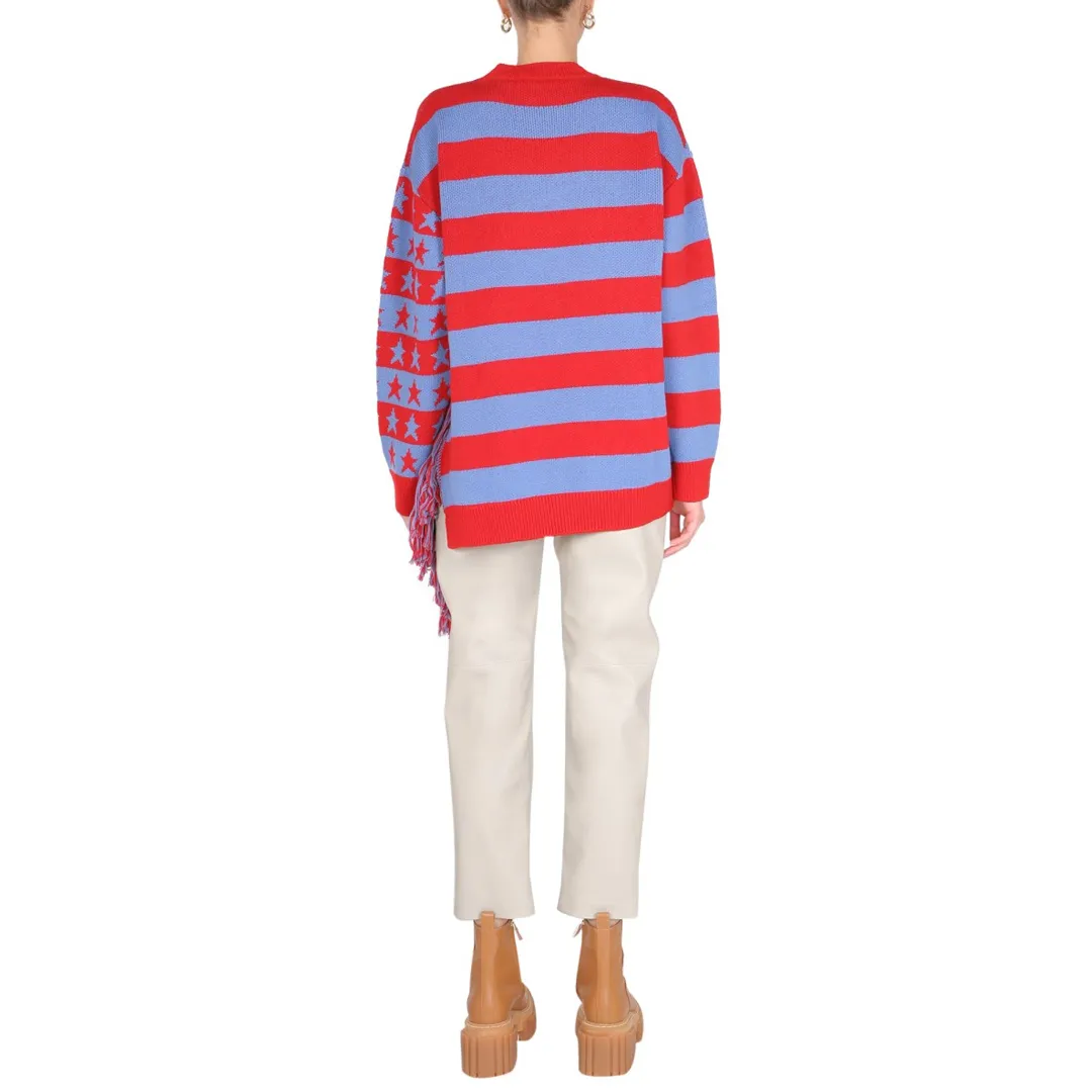 Wool Crew Neck Long Sleeves with Stripes & Star Details by Stella McCartney