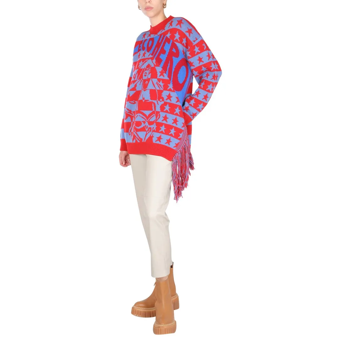 Wool Crew Neck Long Sleeves with Stripes & Star Details by Stella McCartney