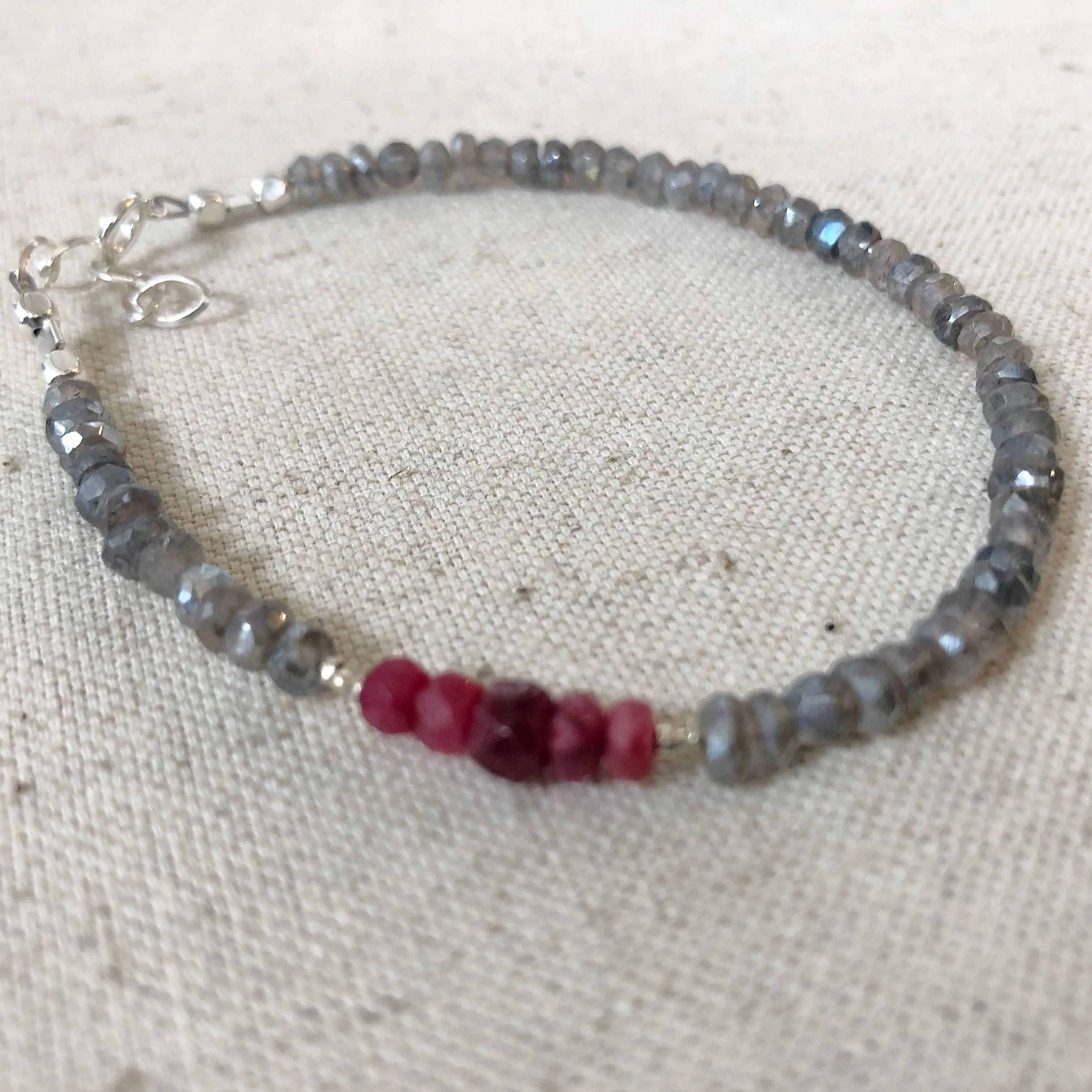 Ruby Beaded Bracelet