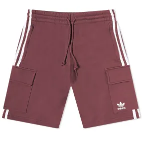 Adidas 3 Stripe Cargo Shorts Quiet Crimson