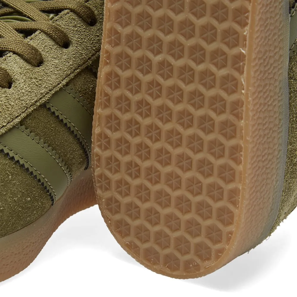 Adidas Gazelle Sneakers in Olive and Gum