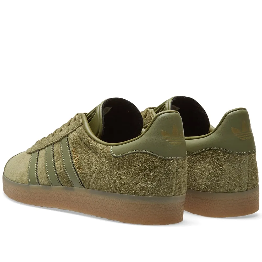 Adidas Gazelle Sneakers in Olive and Gum