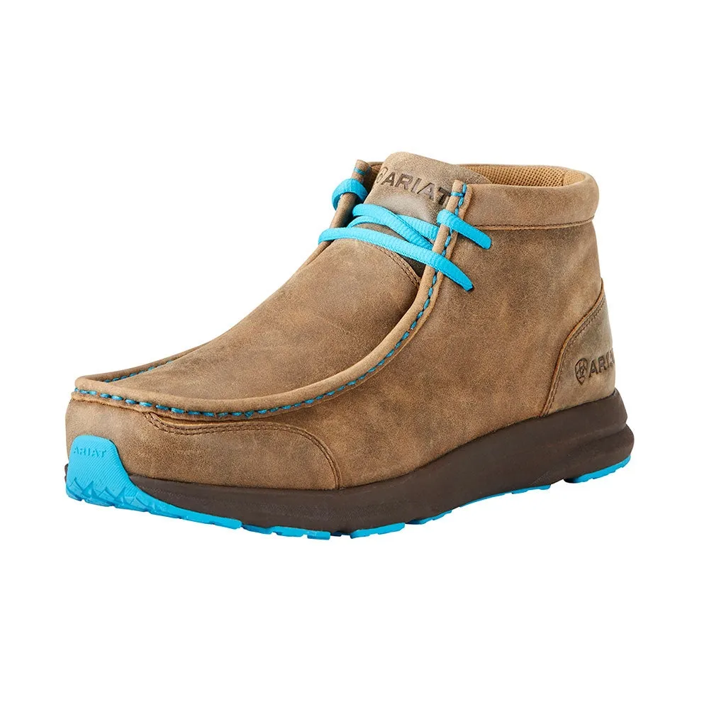 Ariat Men's Spitfire Brown Bomber/Blue Moccasin Boots