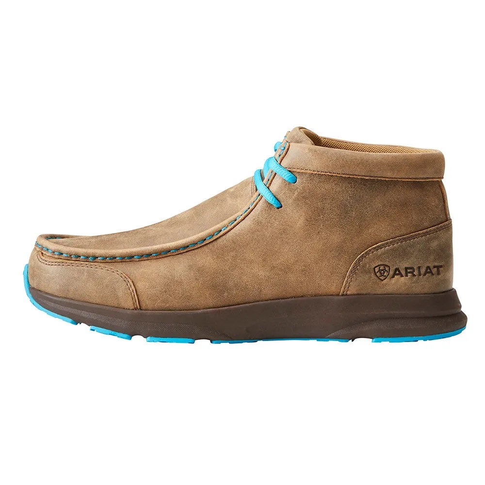 Ariat Men's Spitfire Brown Bomber/Blue Moccasin Boots