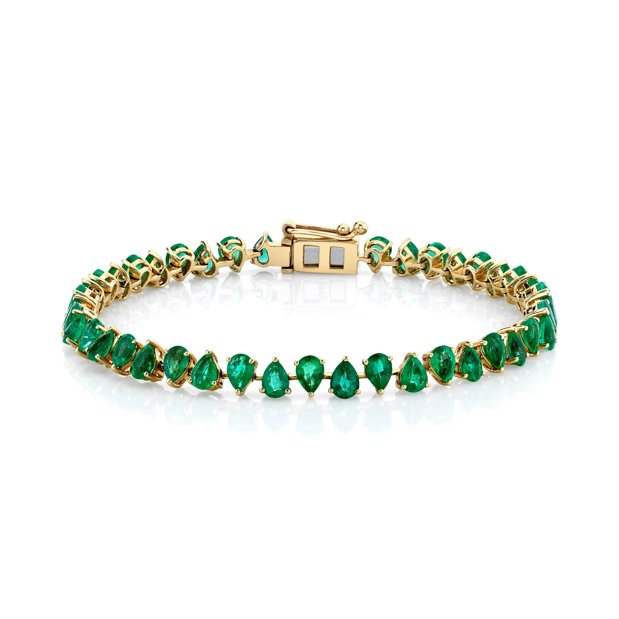 Emerald Reverse Water Drop Tennis Bracelet