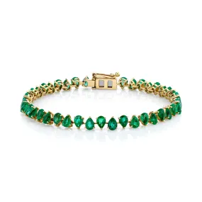 Emerald Reverse Water Drop Tennis Bracelet