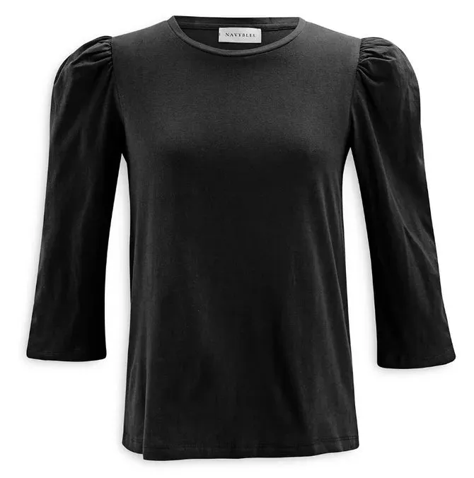 Puff 3/4 Sleeve Tee - black white