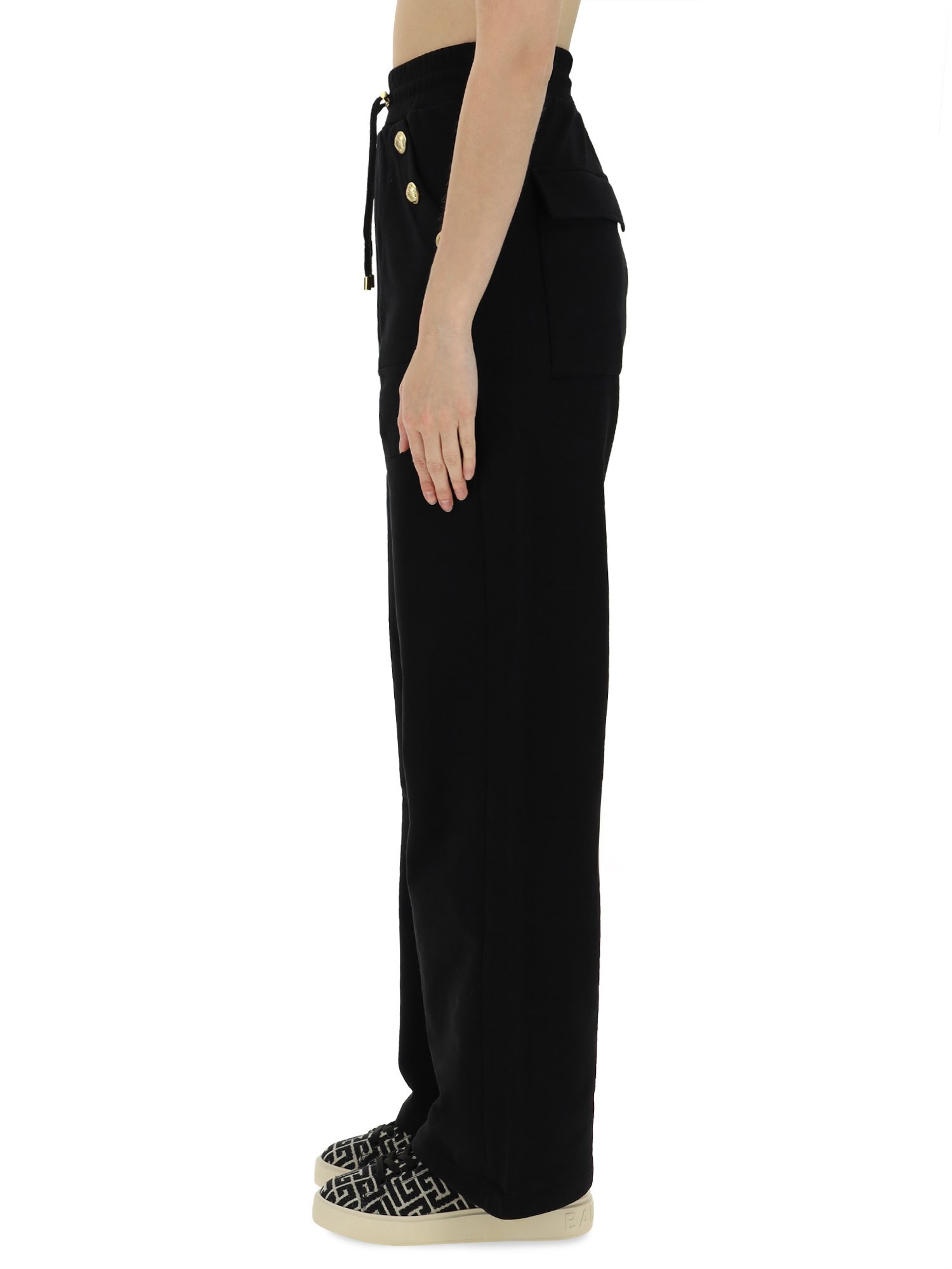 BALMAIN    COTTON FLEECE JOGGING PANTS