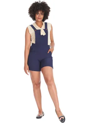 Banned June 40s Playsuit Navy Blue