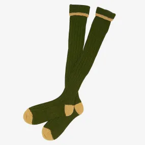 Barbour Men's Olive/Gold Contrast Gun Stockings