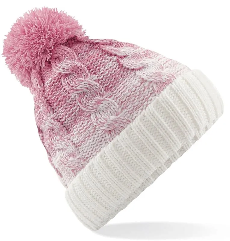 Beechfield B459 Original Ombré Beanie - Dusty Pink / Off White - [BT-B459-DPOW]