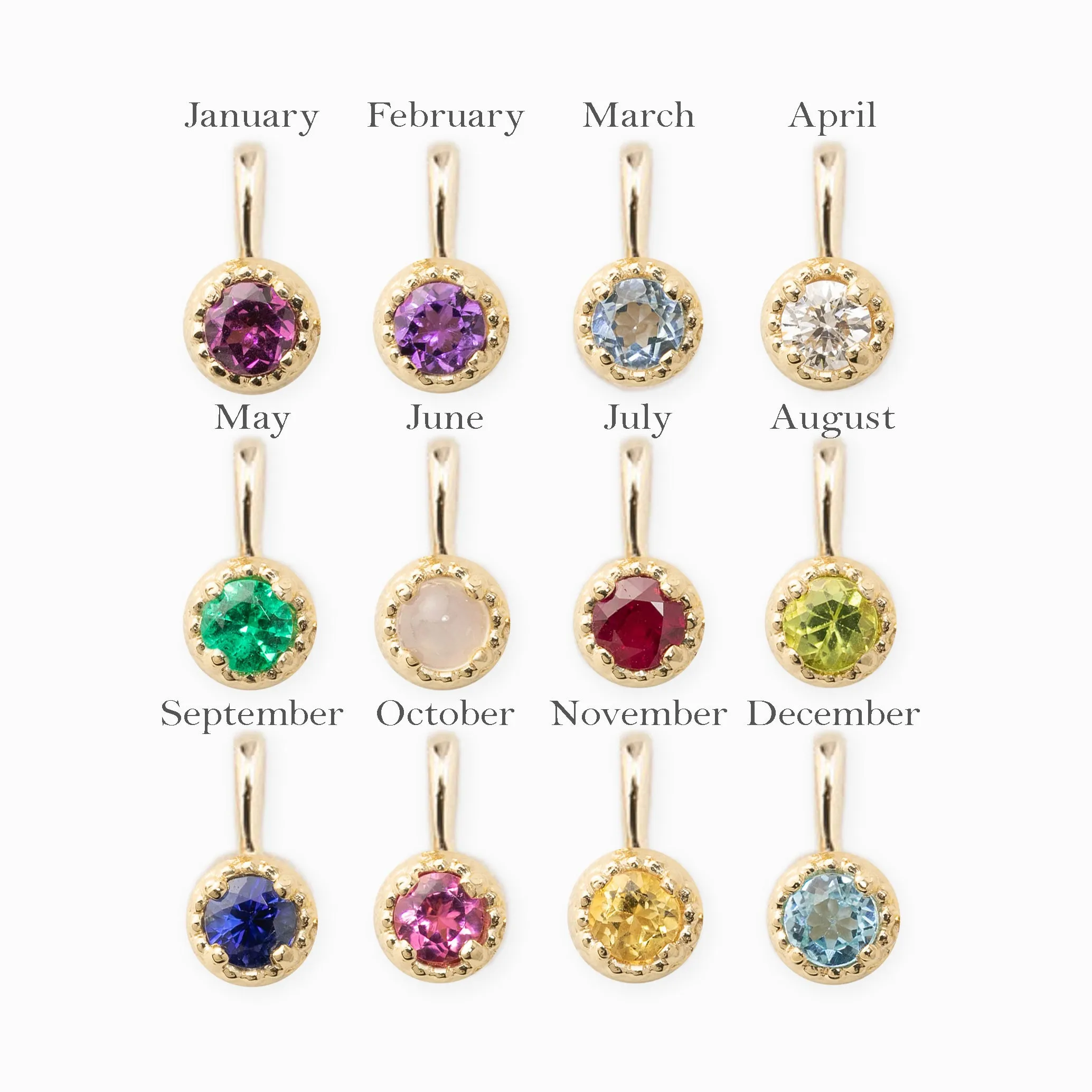 Birthstone 3.0mm Dahlia Charm Add-ons