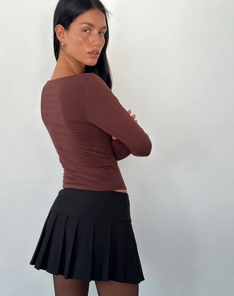 Bitter Chocolate Sisil Long Sleeve Top