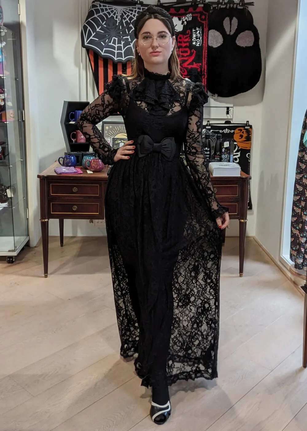 Lace Maxi Dress in Black, Killstar Enmity