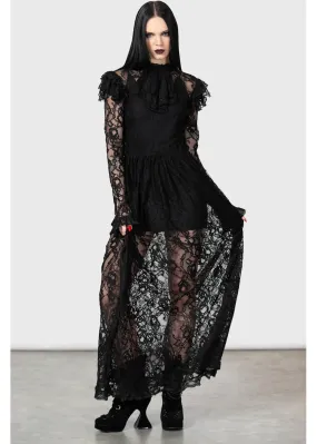 Lace Maxi Dress in Black, Killstar Enmity