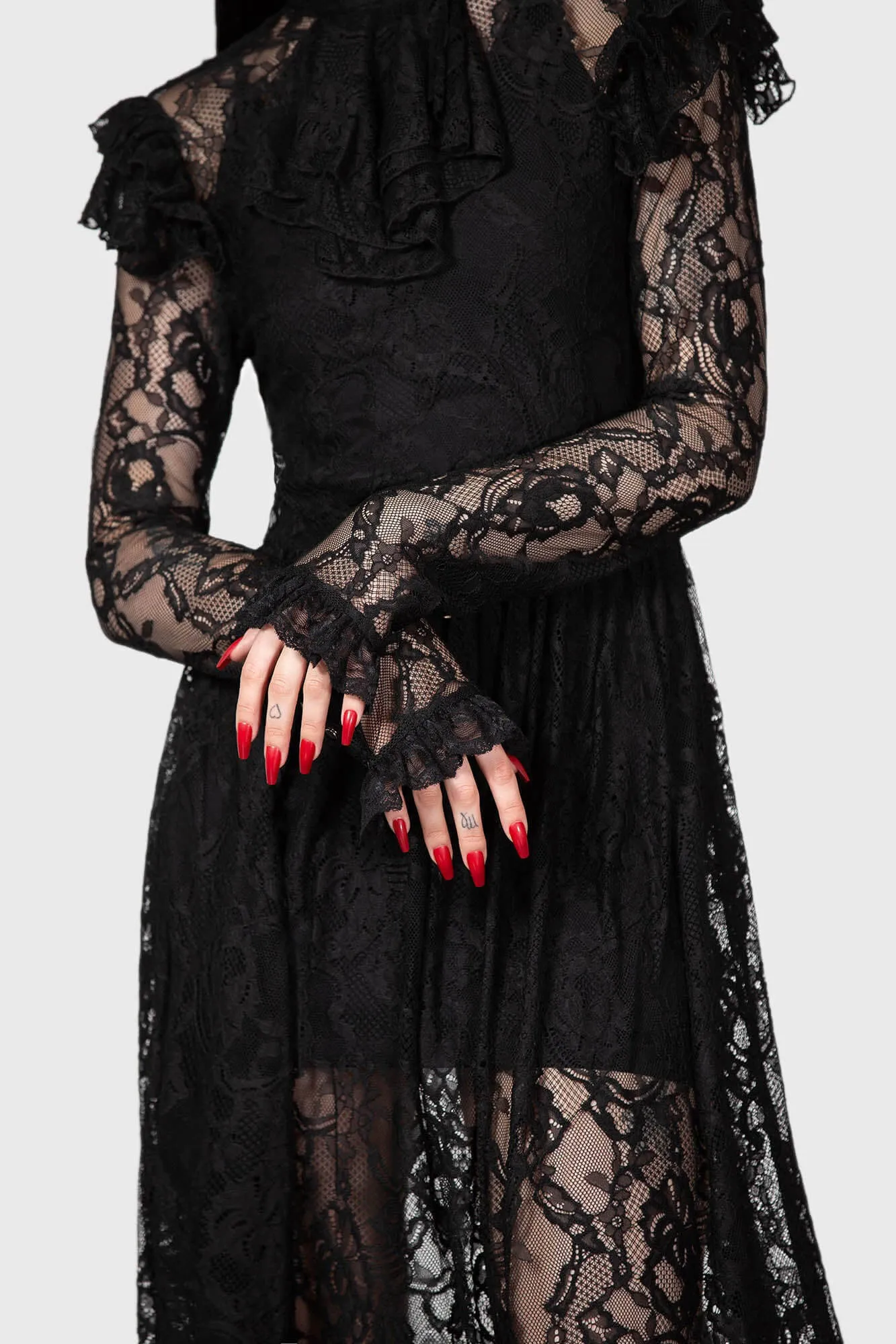 Lace Maxi Dress in Black, Killstar Enmity