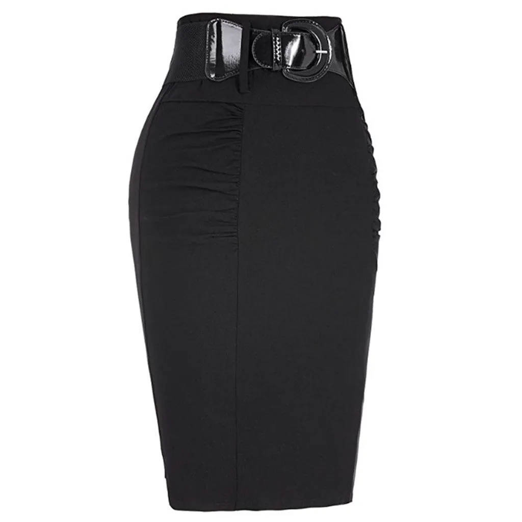 Black Work Wear Women Pencil Skirts