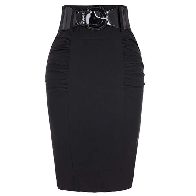 Black Work Wear Women Pencil Skirts