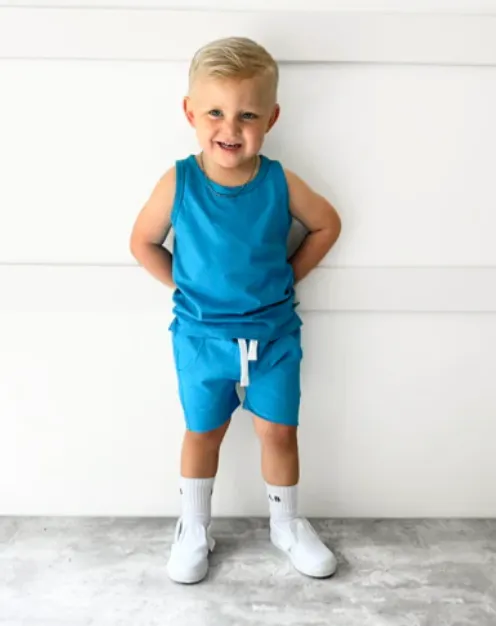 Electric Blue Elevated Tank Top by Little Bipsy