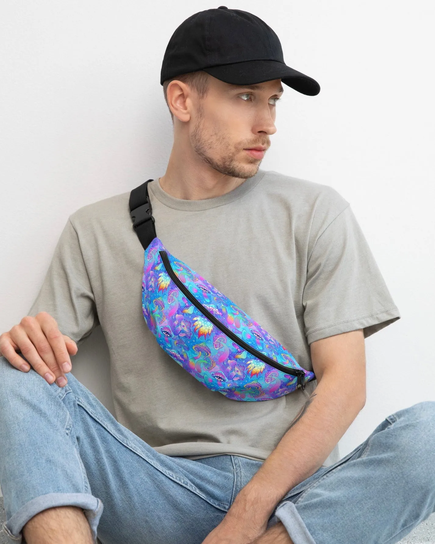 Shroomin Blue Fanny Pack