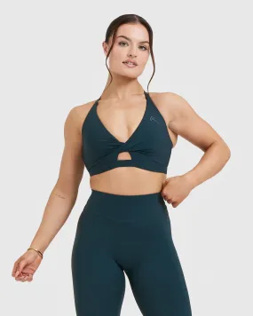 Oil Blue Unified Twist Sports Bra