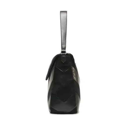 IU JO BETTER Women's Black Patchwork Shoulder Hobo Bag