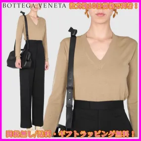 Bottega Veneta Casual Wool V-Neck Plain Elegant