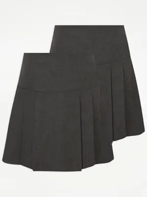 Bottle green Pleated Girls School Skirt 2 Pack | School | George at ASDA