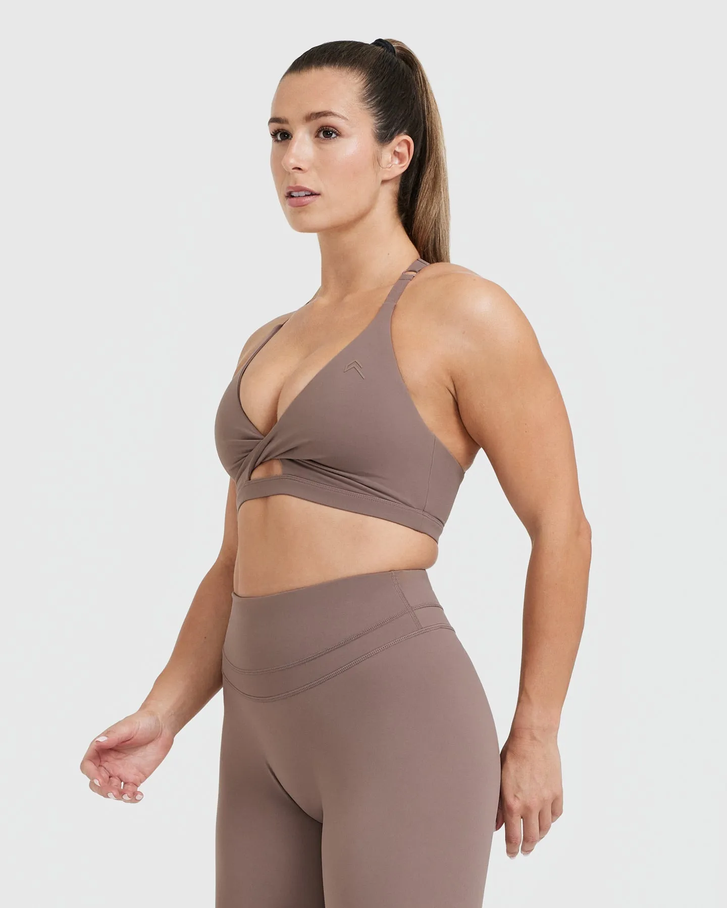 Cool Brown Unified Twist Sports Bra