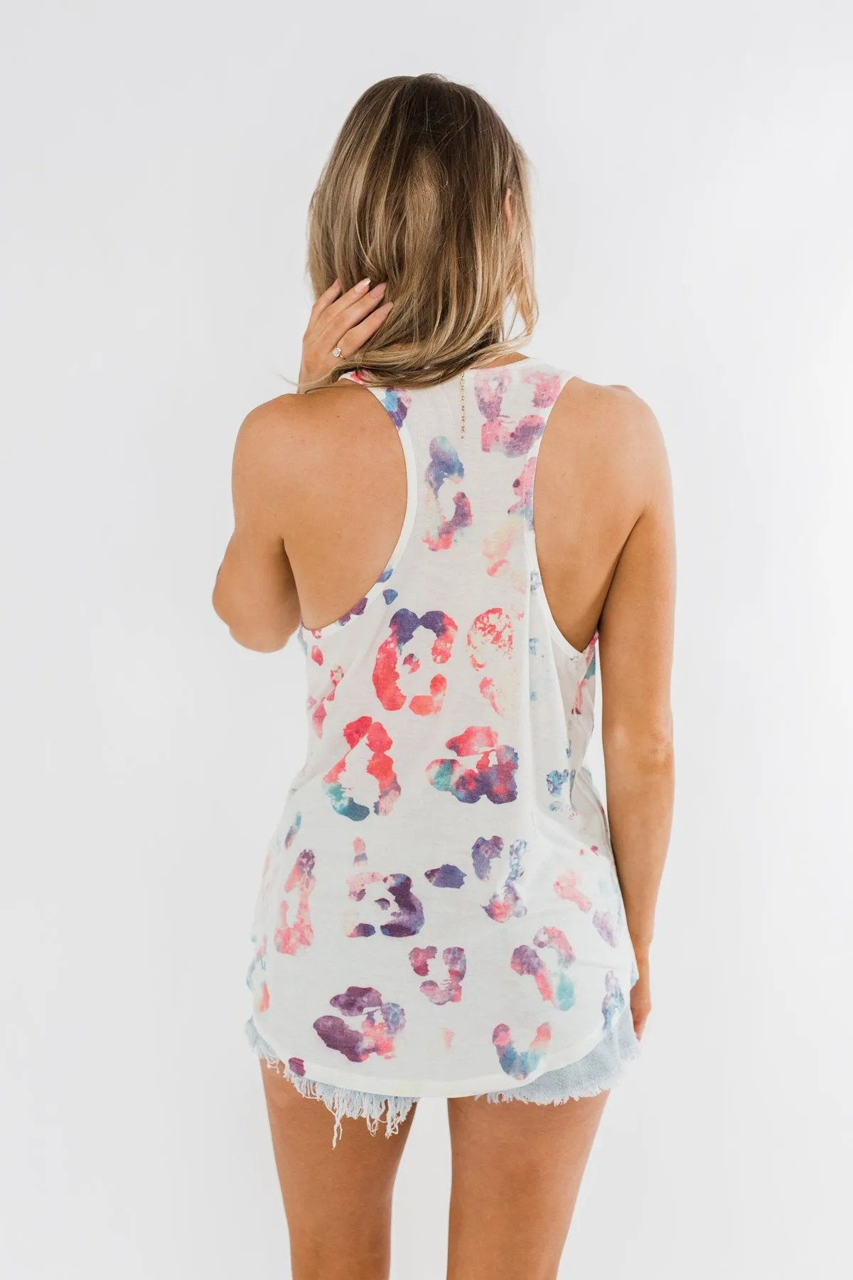 Ivory Bursting In Color Racerback Tank