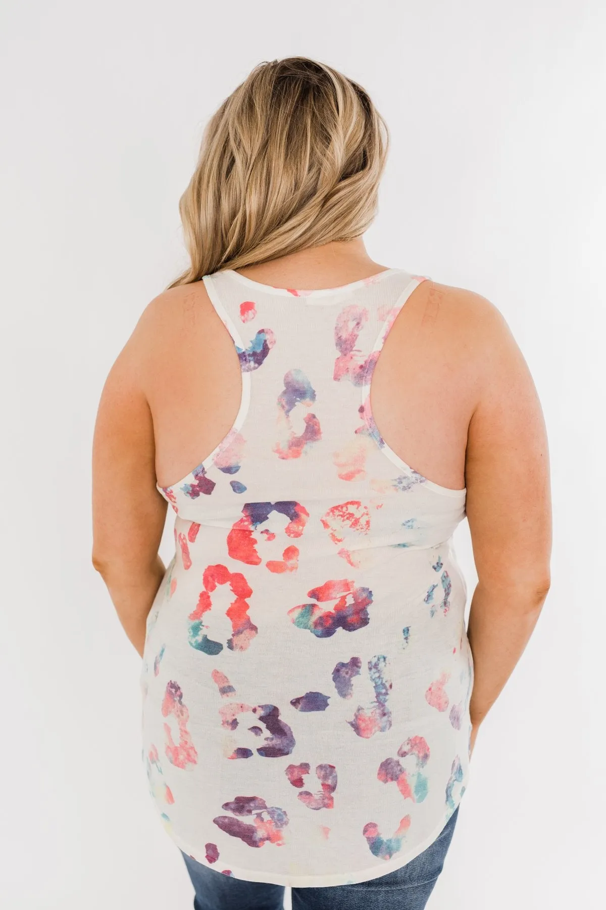 Ivory Bursting In Color Racerback Tank