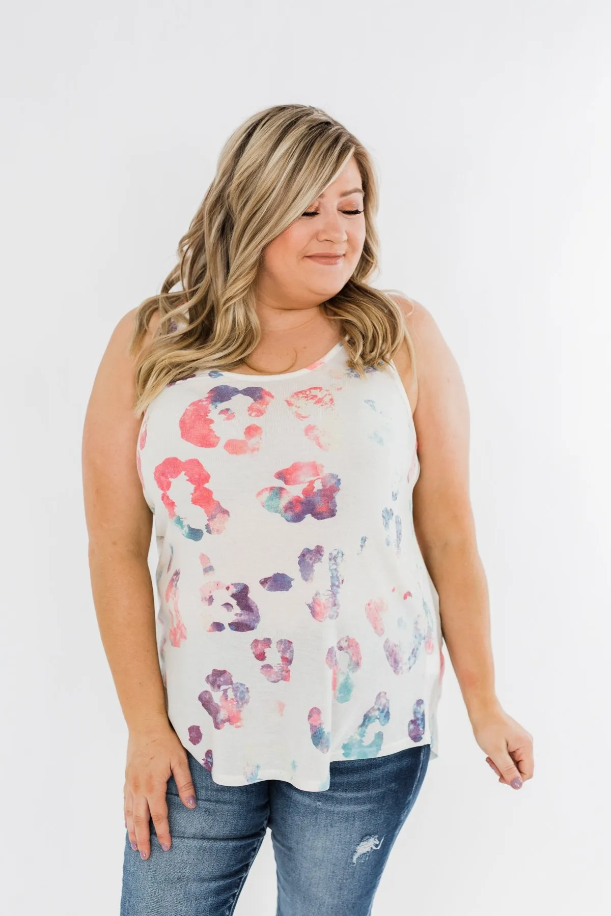 Ivory Bursting In Color Racerback Tank