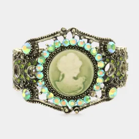 Cameo Center Stone Hinged Bracelet by iLLASPARKZ