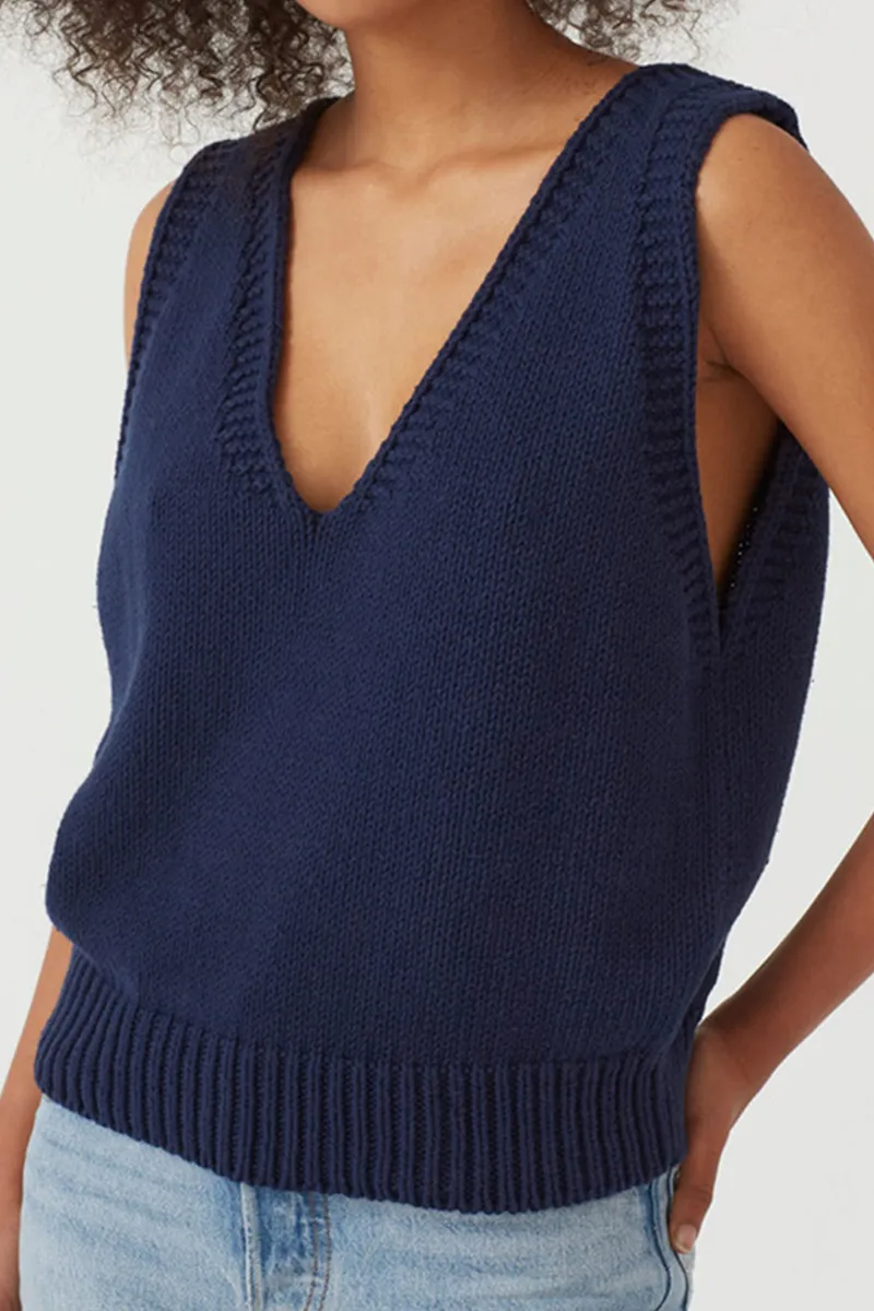 Casual Solid Basic V Neck Tops Sweater