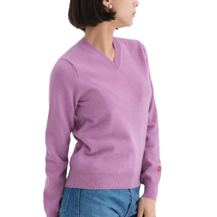 Casual Style Unisex Wool Street Style V-Neck Long Sleeves