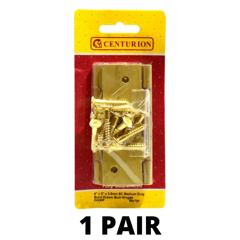 Centurion Solid Drawn Butt Hinges DPBW (1 Pair) - 4