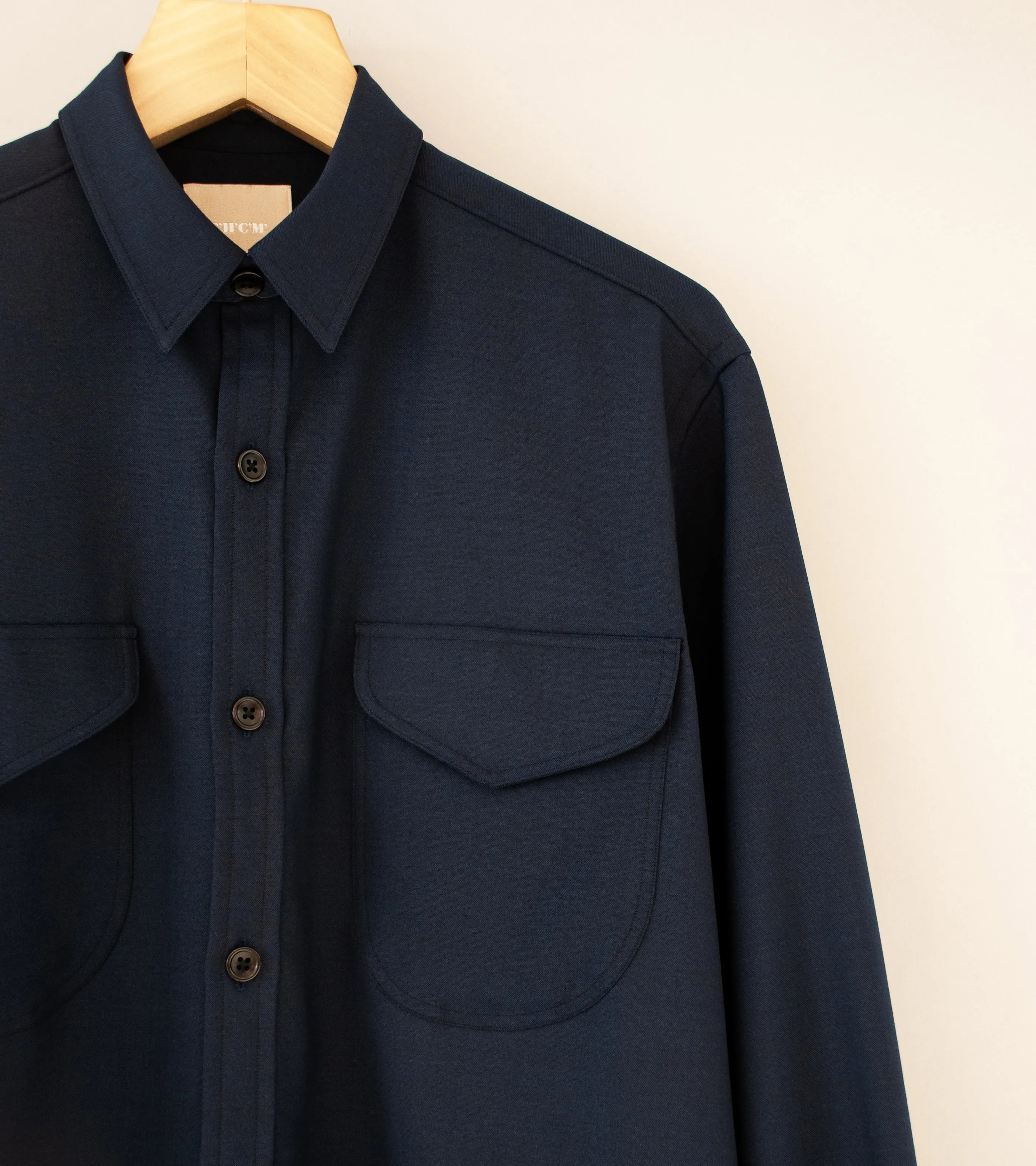 C'H'C'M' 'Work Shirt' in Navy Technical Wool