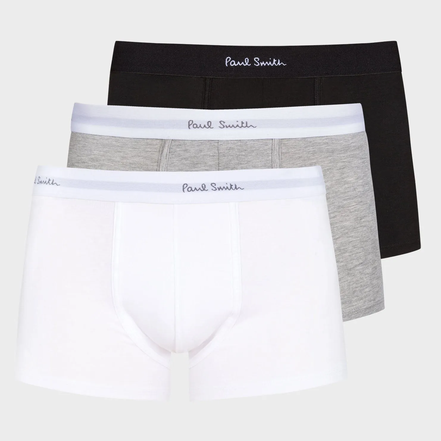 Men's Classic Boxer Briefs Three Pack in Black, White and Grey by Paul Smith