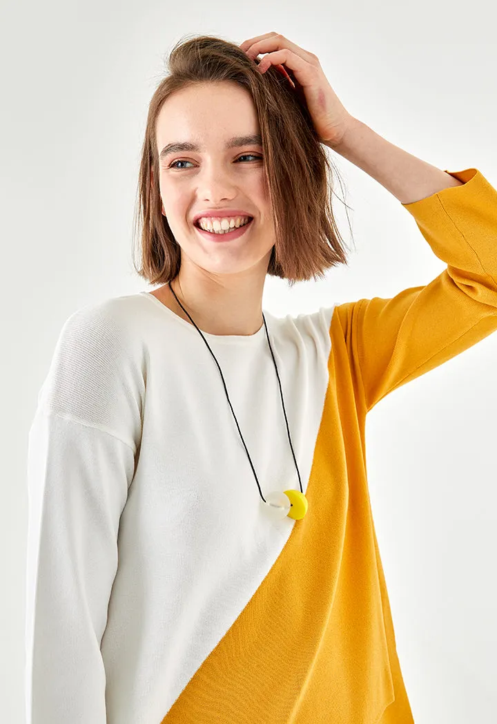 Asymmetric Colorblock Knit Top