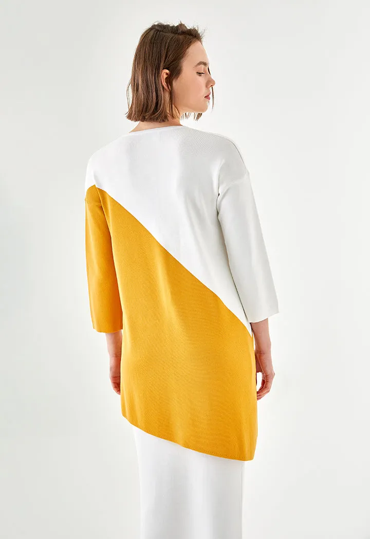 Asymmetric Colorblock Knit Top