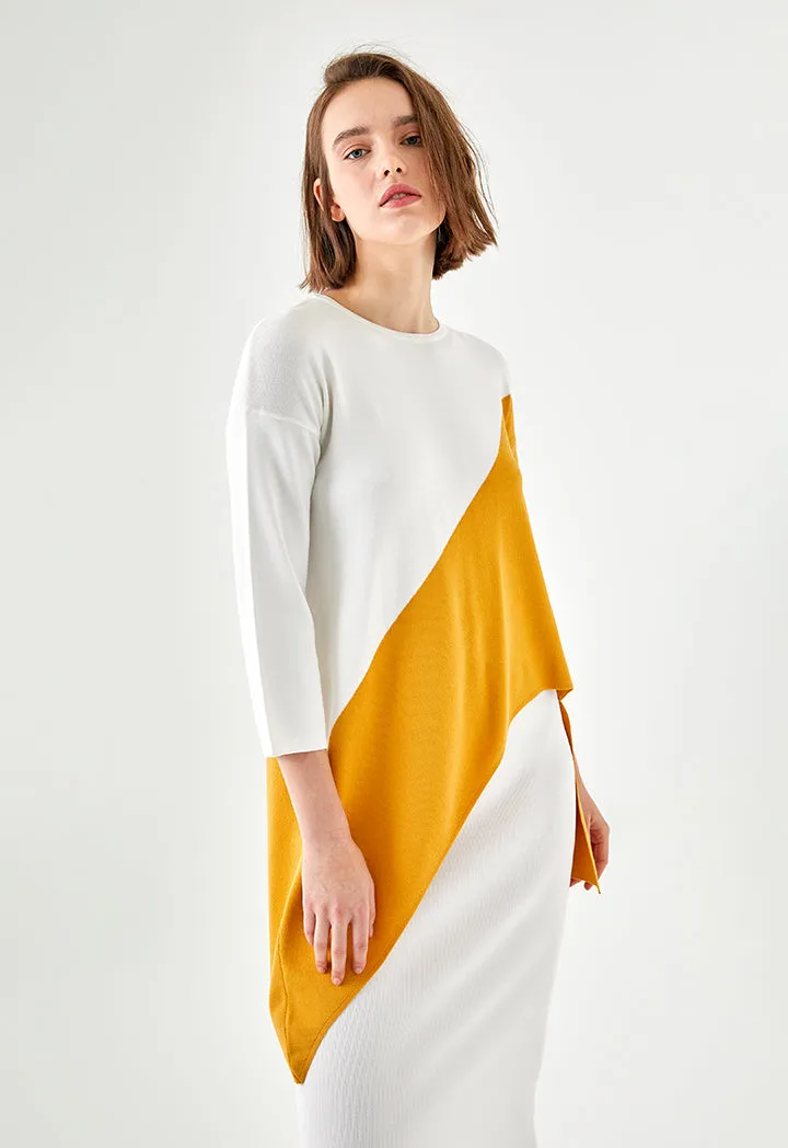 Asymmetric Colorblock Knit Top