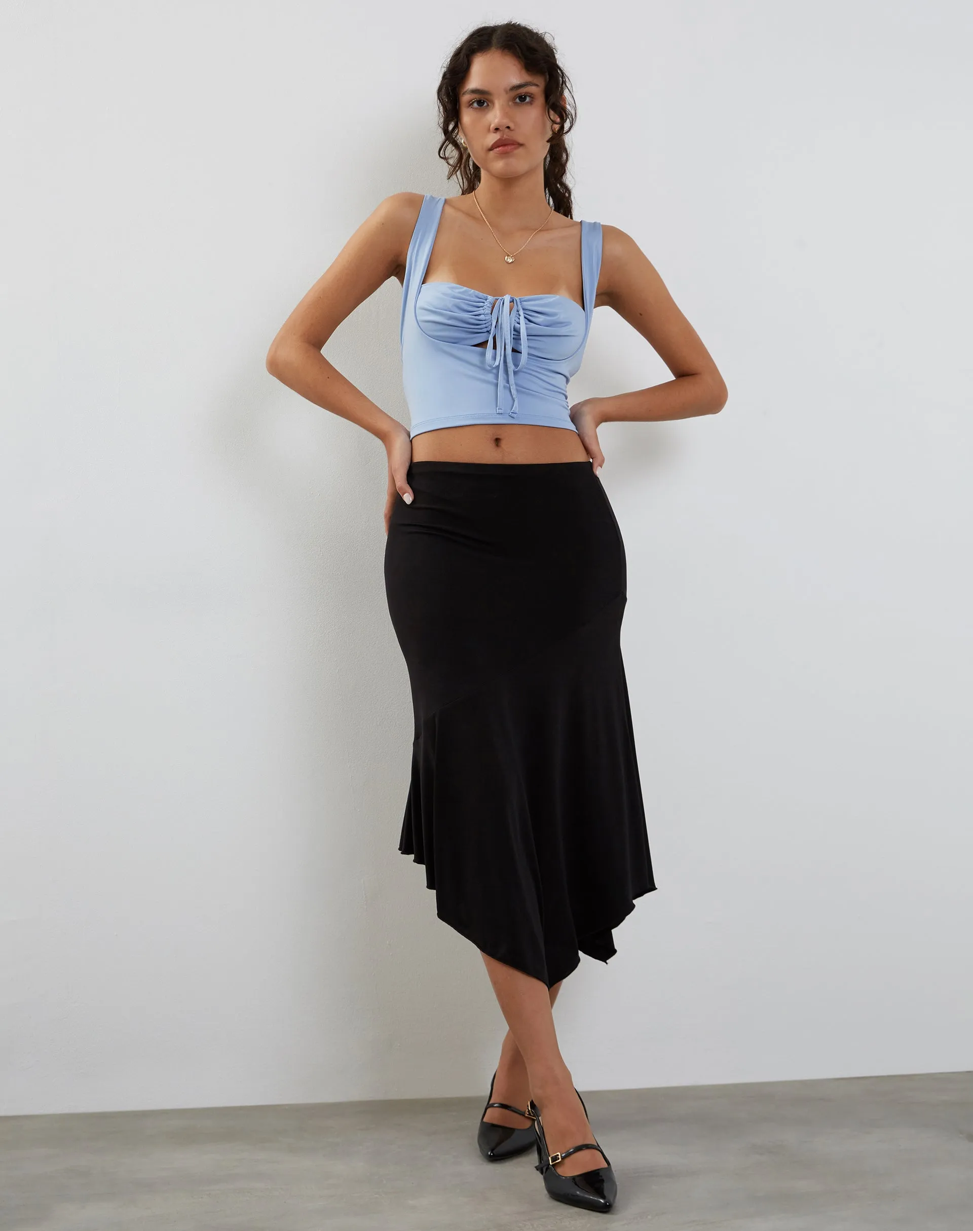 Cornflower Blue Ulani Crop Top