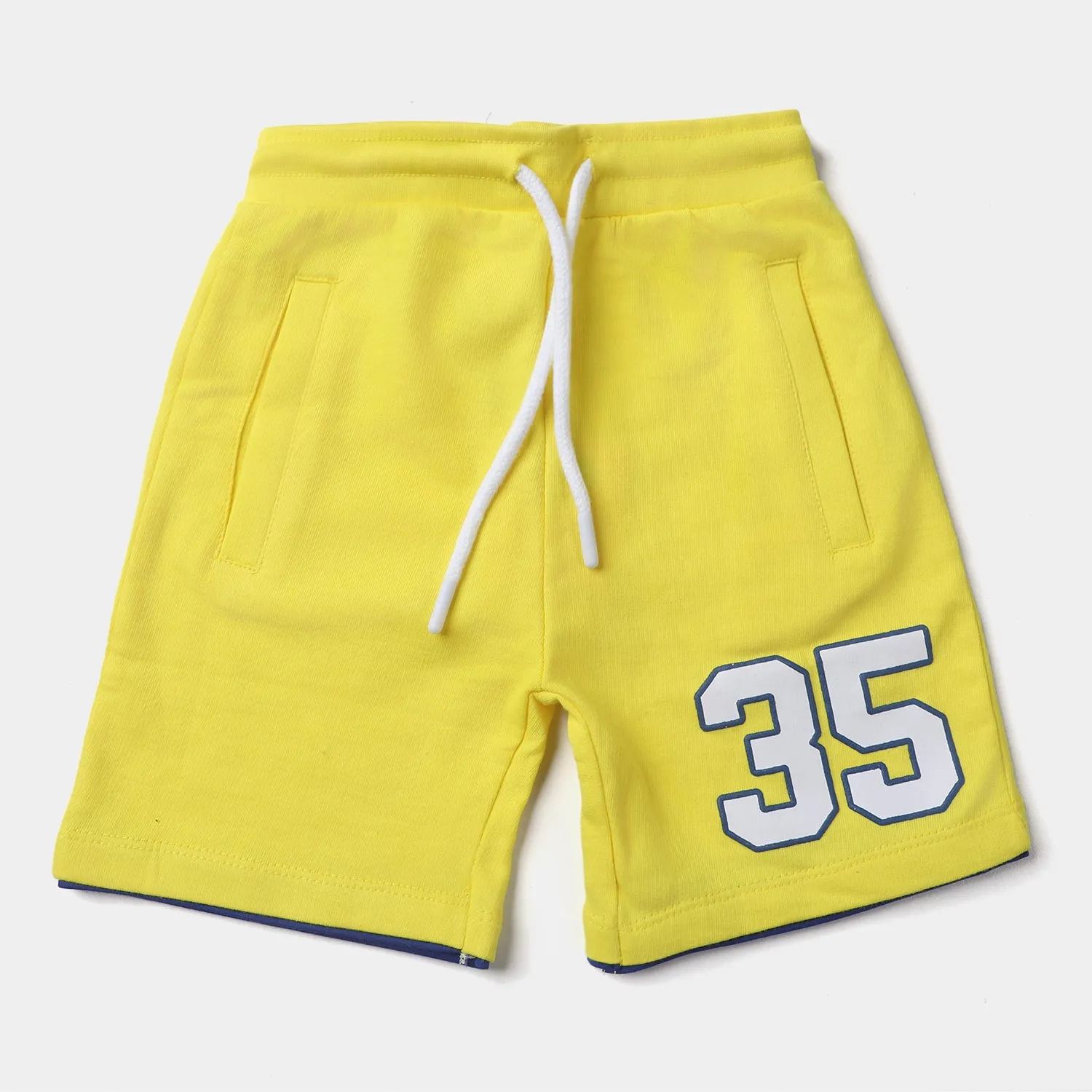 Cotton Terry Knitted Short 35-B.Yellow for Boys