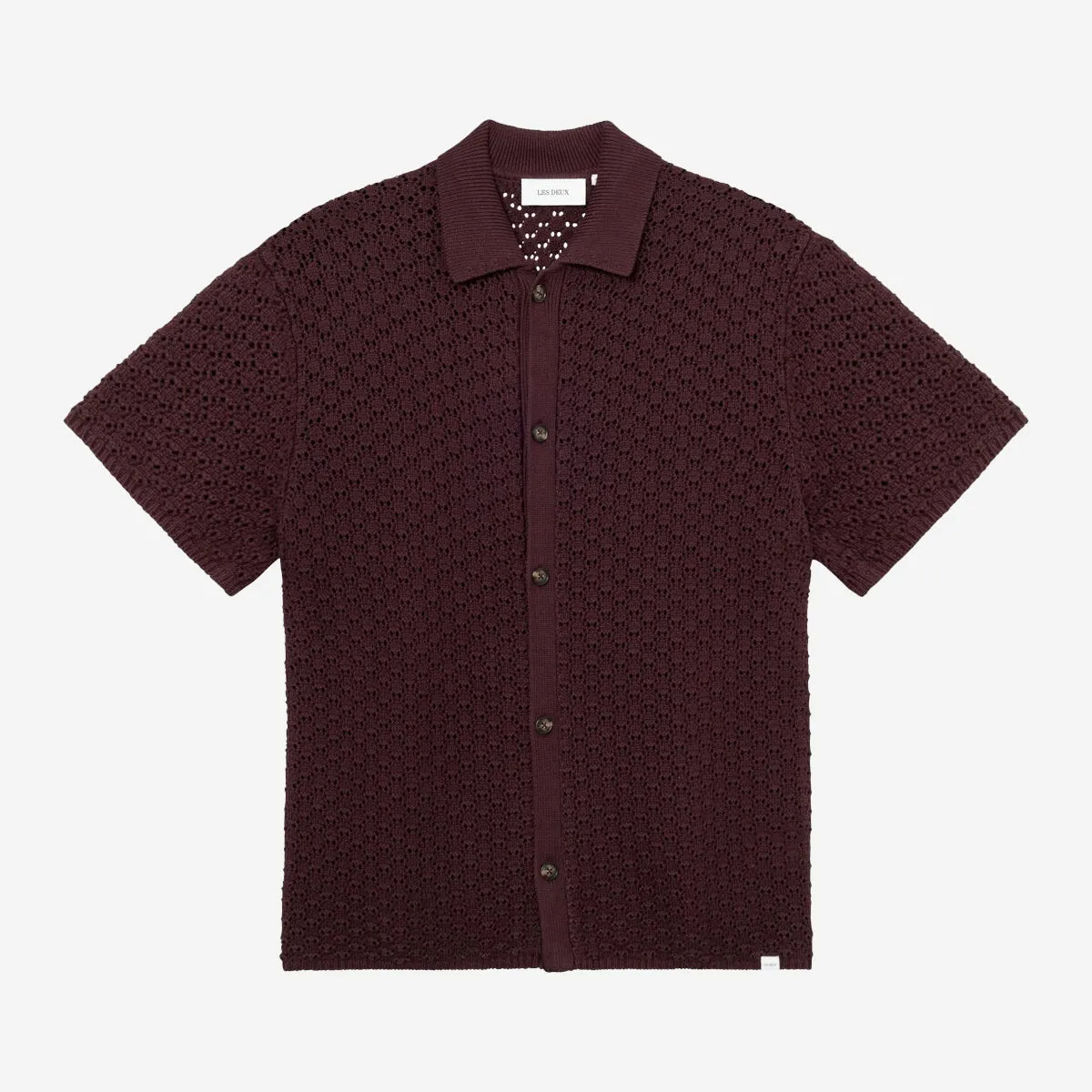 Dark Burgundy Knitted Gideon S/S Polo Shirt