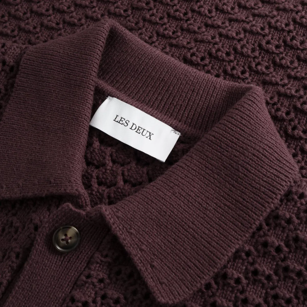 Dark Burgundy Knitted Gideon S/S Polo Shirt